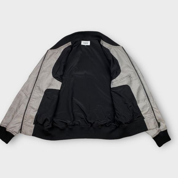 $3795 FRÈRE Men's L Houndstooth New York Designer Full Zip Bomber Jacket Frere - Picture 9 of 11